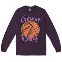 Plum game day Long Sleeve Tee - MaliasSmallBusiness
