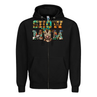 Black show mom brown calf Zipper Hoodie - BarkalooDesign