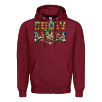 Burgundy show mom brown calf Zipper Hoodie - BarkalooDesign