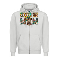 Dove Grey show mom brown calf Zipper Hoodie - BarkalooDesign
