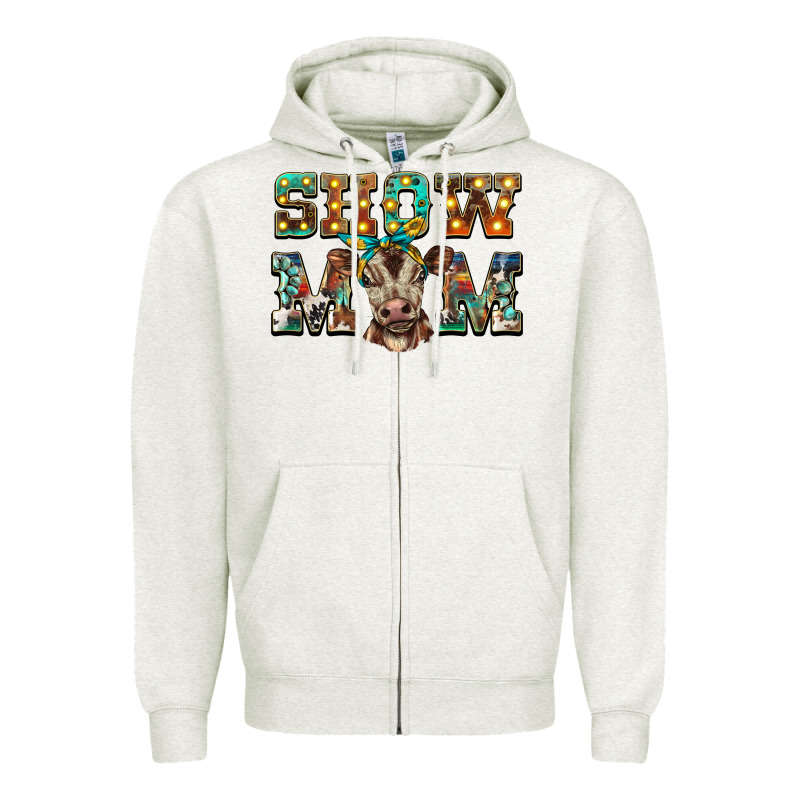 Show Mom Brown Calf Zipper Hoodie by BarkalooDesign | Teevron