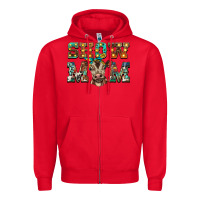 Red show mom brown calf Zipper Hoodie - BarkalooDesign