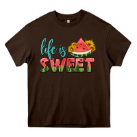 Chocolate Brown life is sweet Heavy Core Tee - HRA Design Shop