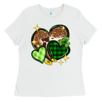 White St. Patrick's Day hearts Ladies Tee - Neo Western