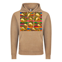 Vintage Coffee tacos and sunflowers with serape leopard background Vintage Hoodie - BarkalooDesign