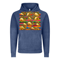 Vintage Denim tacos and sunflowers with serape leopard background Vintage Hoodie - BarkalooDesign