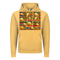Vintage Mustard tacos and sunflowers with serape leopard background Vintage Hoodie - BarkalooDesign