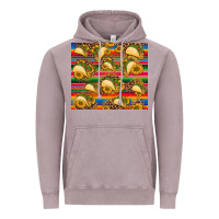 Vintage Zinc tacos and sunflowers with serape leopard background Vintage Hoodie - BarkalooDesign