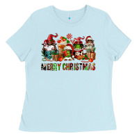 Baby Blue merry christmas coffee afro gnomies Ladies Tee - FaDigitalArtStudio