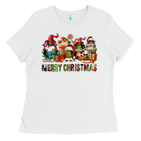 White merry christmas coffee afro gnomies Ladies Tee - FaDigitalArtStudio