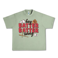 Oil Green hey batter batter swing Urban Heavy Tee - MaliasSmallBusiness