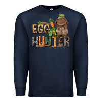 Navy Egg hunter with rabbit Easter Day Premium Sweatshirt - HowdyJamesFarm