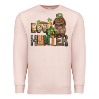 Pale Pink Egg hunter with rabbit Easter Day Premium Sweatshirt - HowdyJamesFarm