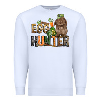 White Egg hunter with rabbit Easter Day Premium Sweatshirt - HowdyJamesFarm