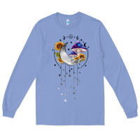 Colony Blue moon and mushrooms with sunflower Long Sleeve Tee - MaliasSmallBusiness