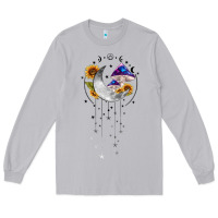 Moon Dust moon and mushrooms with sunflower Long Sleeve Tee - MaliasSmallBusiness