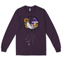 Plum moon and mushrooms with sunflower Long Sleeve Tee - MaliasSmallBusiness