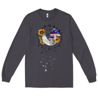 Smoke moon and mushrooms with sunflower Long Sleeve Tee - MaliasSmallBusiness