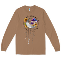 Moon And Mushrooms With Sunflower Long Sleeve Tee | Teevron