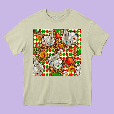 Christmas Leopard Duck Heavy Core Tee Designed By Fadigitalartstudio