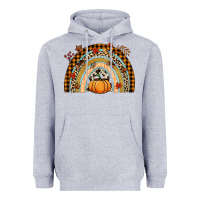 Heather Grey Fall rainbow pumpkin Heavyweight Hoodie - NancyCooperArtShop