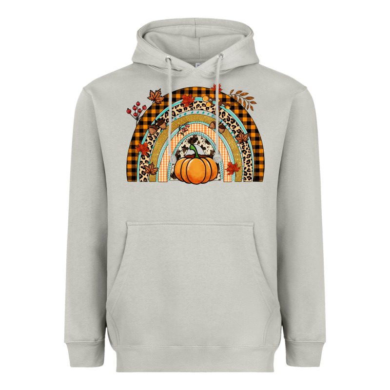 Fall Rainbow Pumpkin Heavyweight Hoodie by NancyCooperArtShop | Teevron