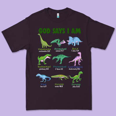 God Says I Am Dinosaurs Premium Tee Designed By Jahusdesignshop