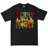 Black merry and bright with christmas tree  cakes ado Premium Tee - AdoDesignShop