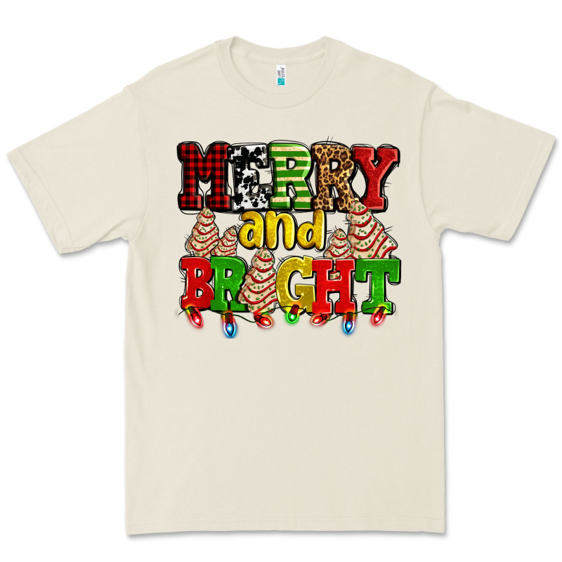 Merry And Bright With Christmas Tree  Cakes Ado Premium Tee by AdoDesignShop | Teevron