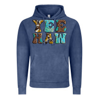 Vintage Denim western sunflowers turquoise leopard yee haw Vintage Hoodie - BarkalooDesign