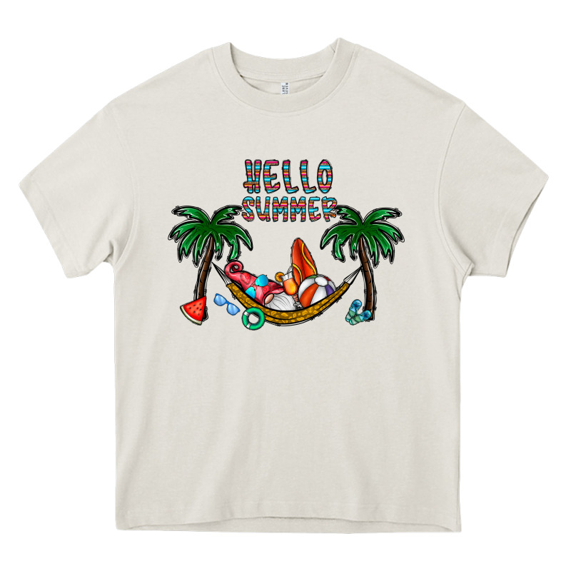 Hello Summer Heavy Core Tee by CowhideDigitalArt | Teevron