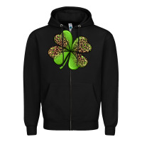 Black leopard shamrock Zipper Hoodie - Jasminsmagicworld