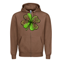 Chestnut leopard shamrock Zipper Hoodie - Jasminsmagicworld