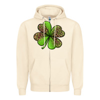 Sandshell leopard shamrock Zipper Hoodie - Jasminsmagicworld