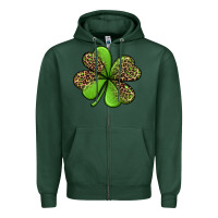Sports Green leopard shamrock Zipper Hoodie - Jasminsmagicworld