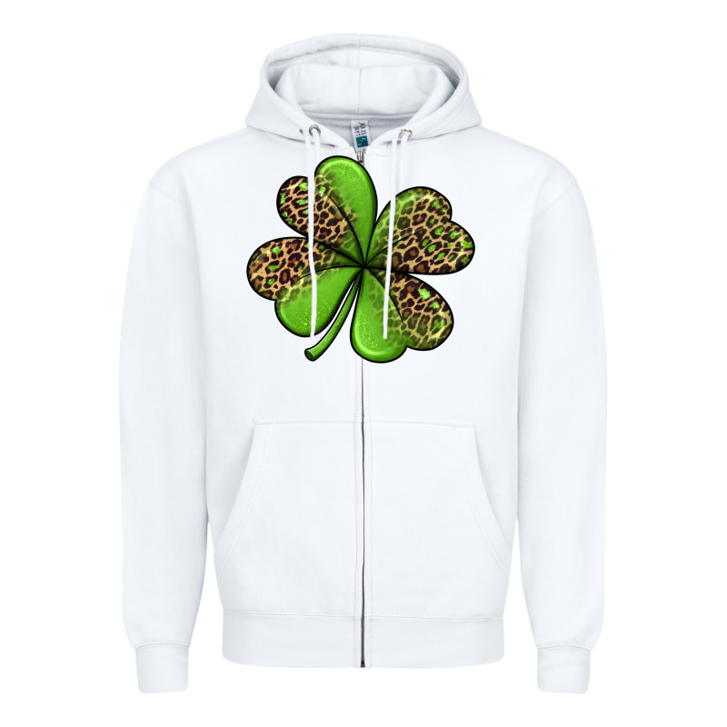 Leopard Shamrock Zipper Hoodie by Jasminsmagicworld | Teevron