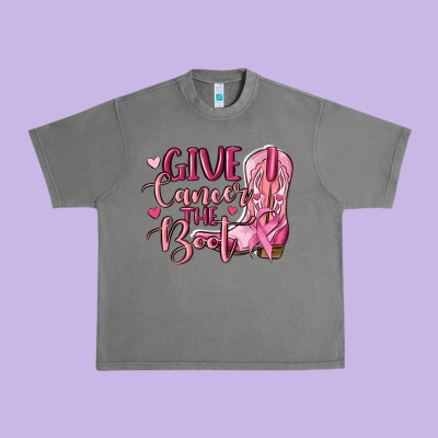 Give Cancer The Boot Urban Heavy Tee Designed By Maliassmallbusiness