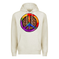 Oatmeal Heather peace sign pride Premium Hoodie - JahusDesignShop