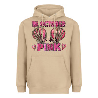 Mushroom in october we wear pink skeleton Heavyweight Hoodie - texasbilliewilder