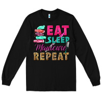 Black eat sleep manicure repeat Long Sleeve Tee - NancyCooperArtShop