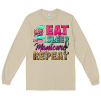 Mushroom eat sleep manicure repeat Long Sleeve Tee - NancyCooperArtShop