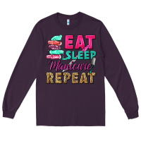 Plum eat sleep manicure repeat Long Sleeve Tee - NancyCooperArtShop