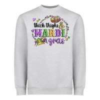 Heather Grey thick thighs mardi gras Heavyweight Sweatshirt - MaliasSmallBusiness