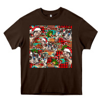 Chocolate Brown christmas pig  aztec Heavy Core Tee - FaDigitalArtStudio