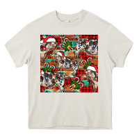 Cream christmas pig  aztec Heavy Core Tee - FaDigitalArtStudio