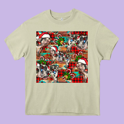Christmas Pig  Aztec Heavy Core Tee Designed By Fadigitalartstudio