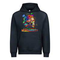 Navy Embrace neurodiversity Urban Hoodie - FaDigitalArtStudio