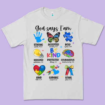 God Says I Am Autism Premium Tee Designed By Jahusdesignshop