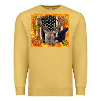 Antique Gold crow and deer hunting fall camouflage Premium Sweatshirt - TumblerDesignByShophia