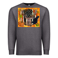Charcoal Heather crow and deer hunting fall camouflage Premium Sweatshirt - TumblerDesignByShophia